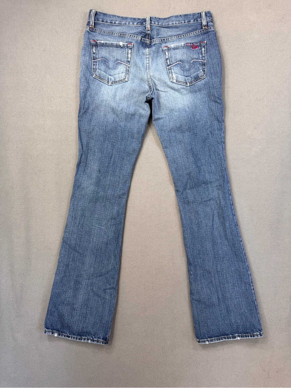 Y2K BLUE CULT Women’s Low Rise Medium Blue Washed Bootcut Flared Jeans, 31 - Picture 9 of 14